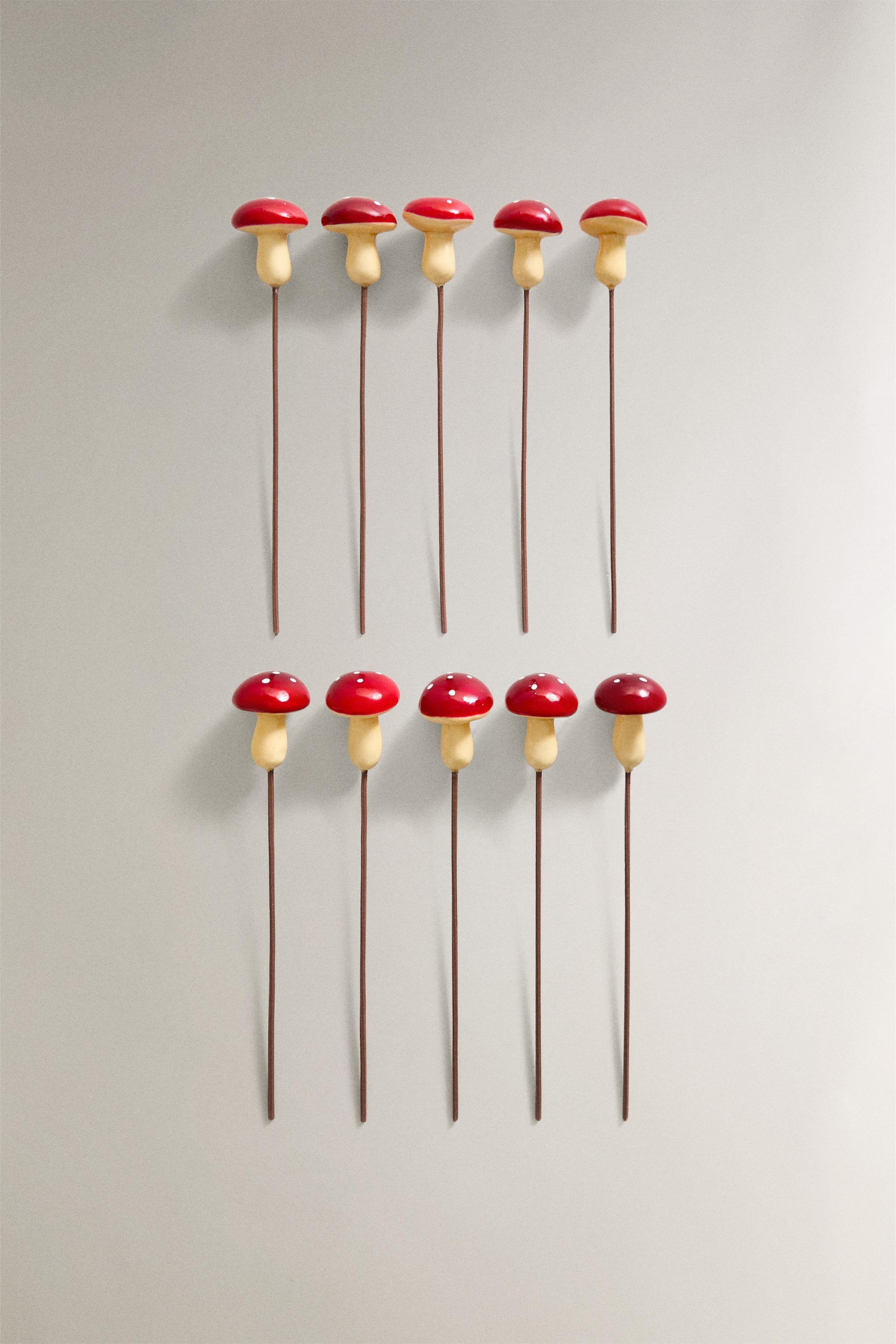 LOT DÉCORATIONS À SUSPENDRE BOUQUETS CHAMPIGNONS NOËL (LOT DE 10)